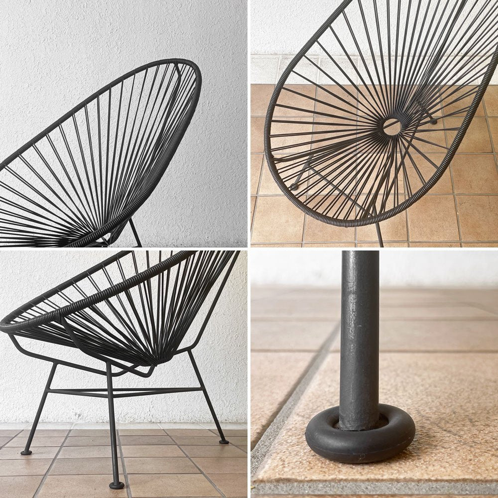 メトロクス METROCS アカプルコチェア Acapulco Chair ブラック アウトドアチェア PVCコード ブラックスチール ハンドメイド メキシコ 定価￥70,400- ◇