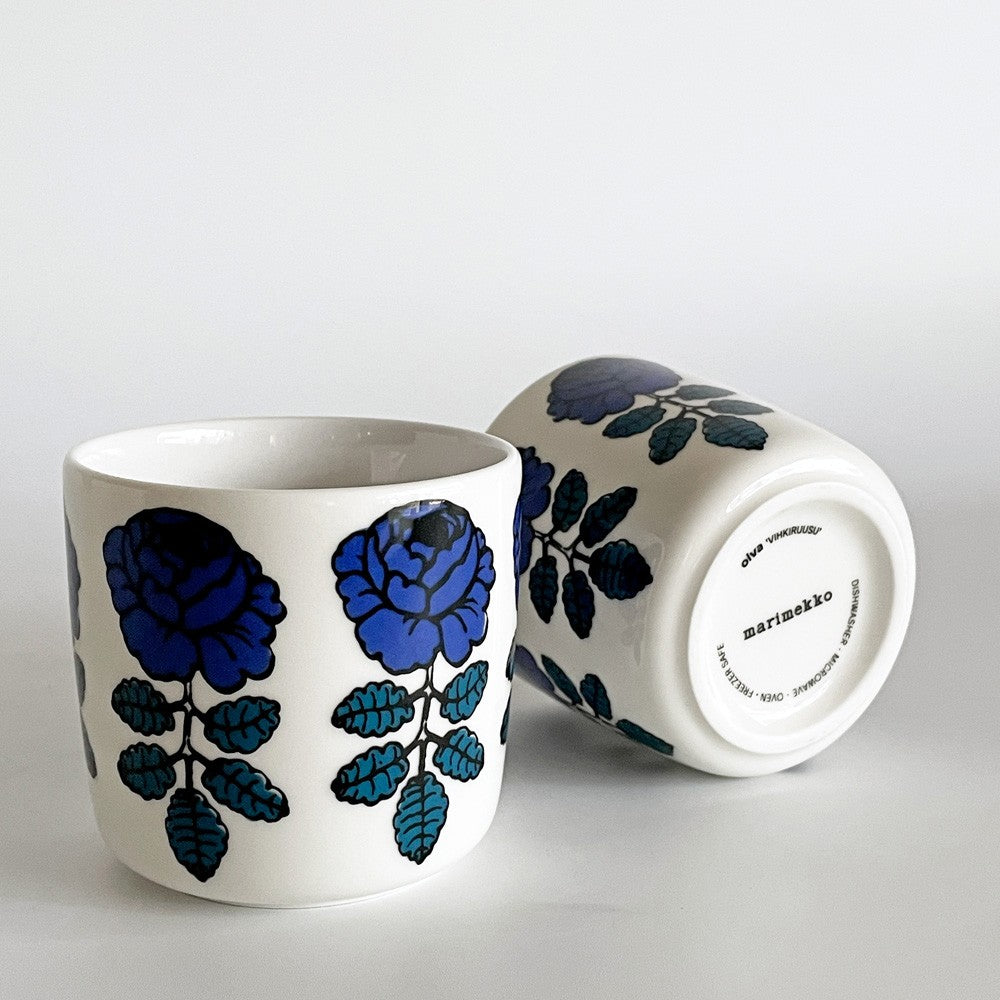 マリメッコ marimekko ヴィヒキルース VIHKIRUUSU ラテマグ ダークブルー マイヤ・イソラ フィンランド 北欧食器 廃番カラー B ■
