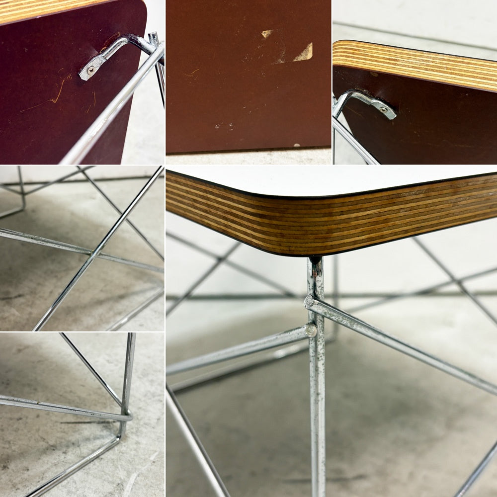 ハーマンミラー Herman Miller イームズワイヤーベースローテーブル Eames Wire Base Low Table LTRT ホワイト クロームベース ミッドセンチュリー 定価￥51,700- ●