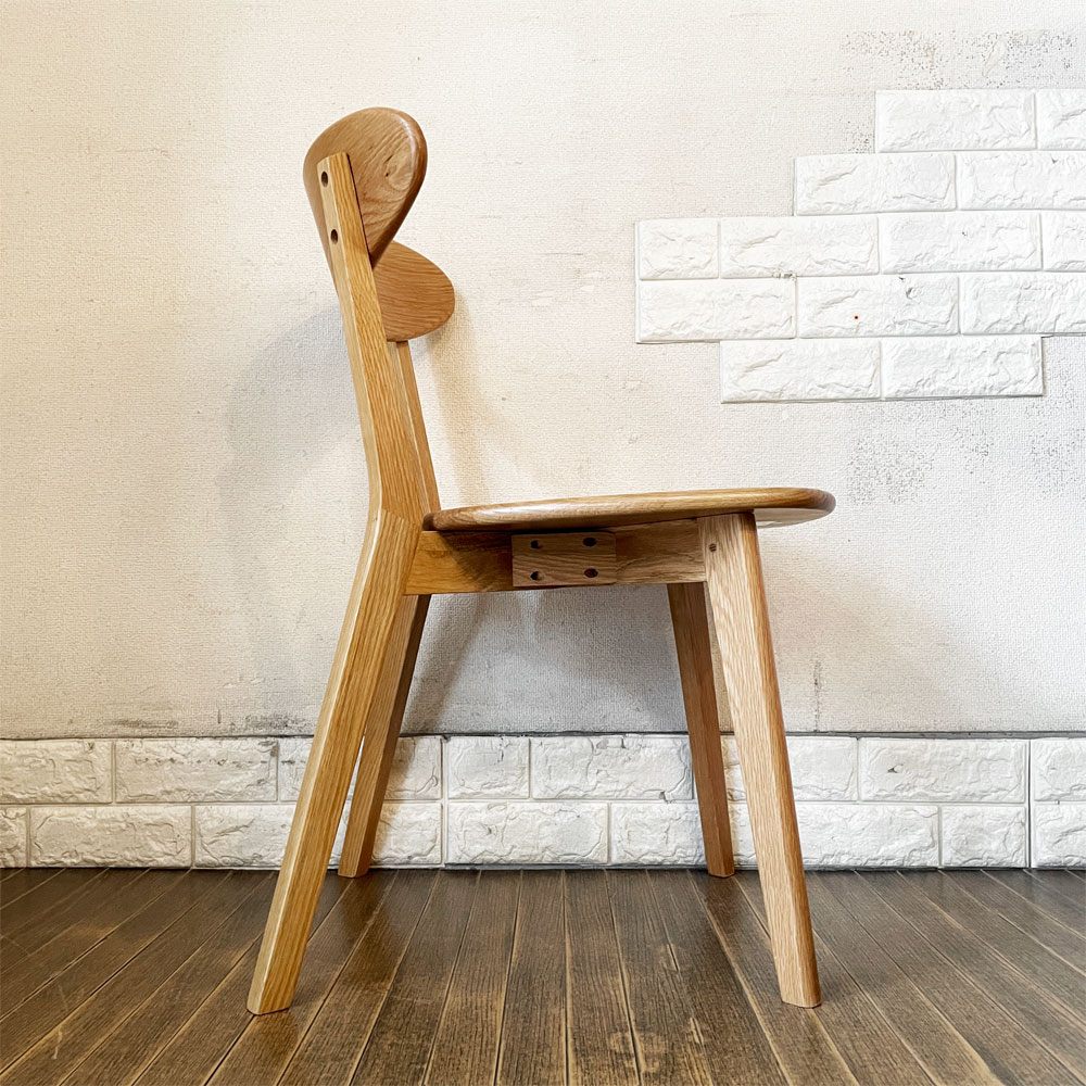リセノ Re:CENO リバー RIVER Dining Chair ダイニングチェア オーク無垢材 ウレタン塗装 ナチュラルデザイン 定価￥19,900- A ◎