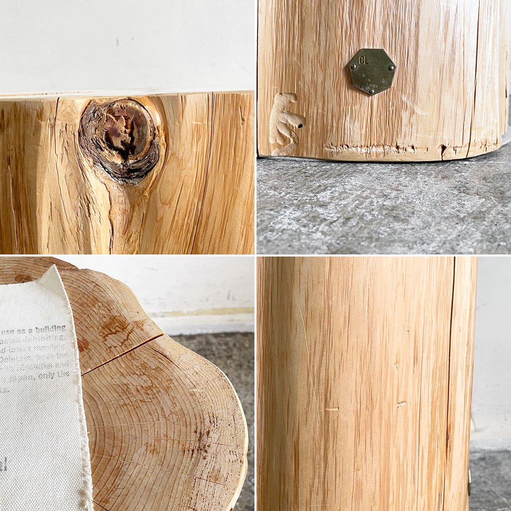 カルデサック Cul de Sac-JAPON 青森ヒバ WOOD SIDE TABLE サイドテーブル short 小丸太 ■