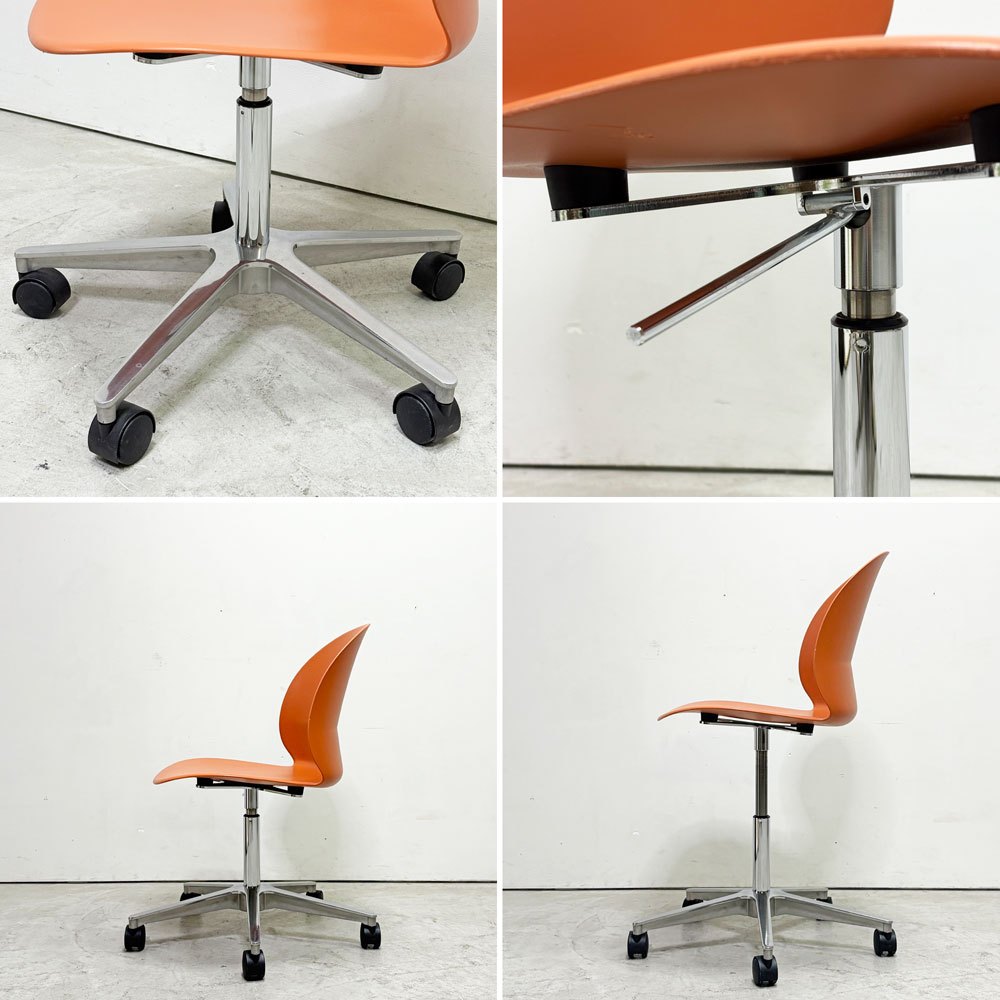 フリッツハンセン Fritz Hansen エヌゼロツー N02 リサイクルチェア キャスターチェア デスクチェア 佐藤オオキ nendo ダークオレンジ 参考定価￥91,080- ●