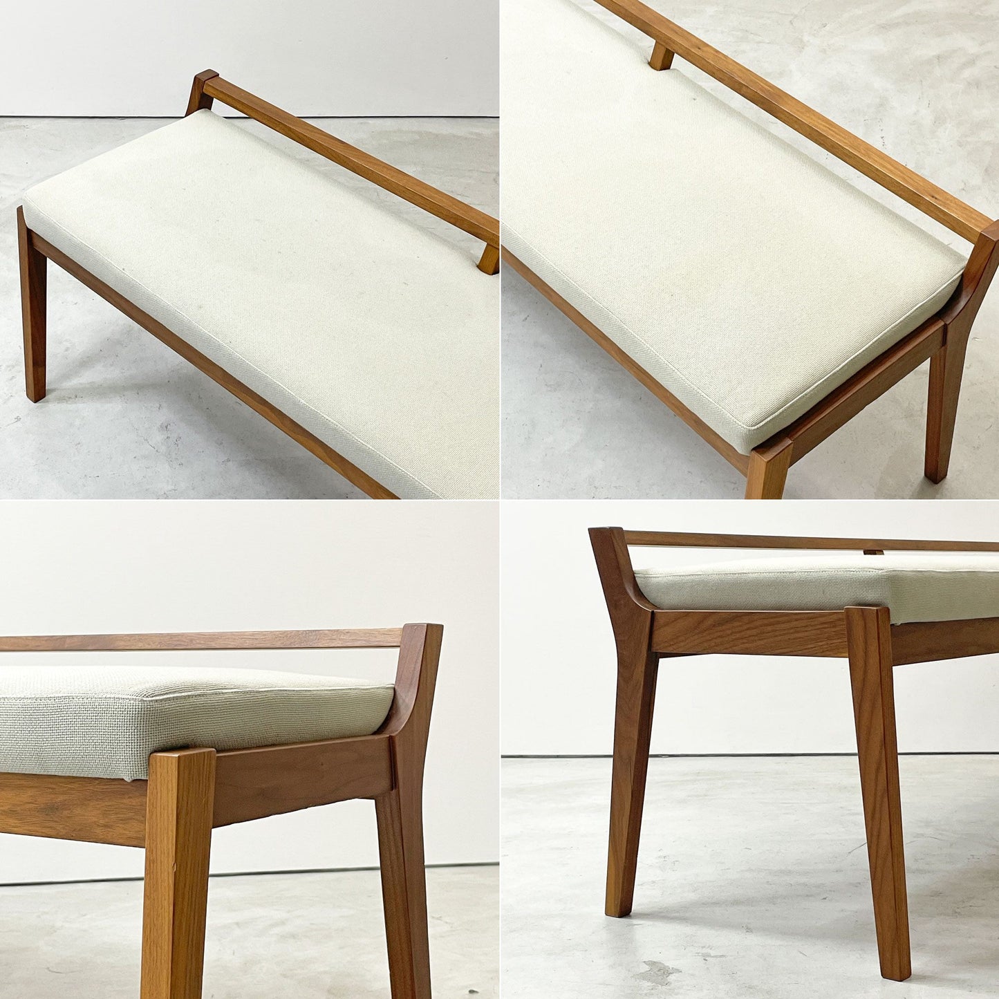 アジム AJIM イビザ ibiza bench ベンチ ダイニングベンチ ウォールナット無垢材 ファブリック ナチュラルモダン 国産家具 ●