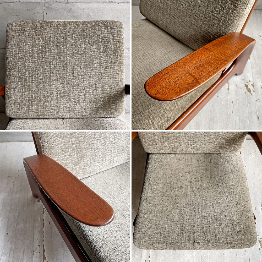 ギムソン＆スレーター Gimson & Slater ローバックラウンジチェア 1Pソファ チーク無垢材 Rolf Rastad & Adolf Relling ワイヤースプリング UKビンテージ ♪