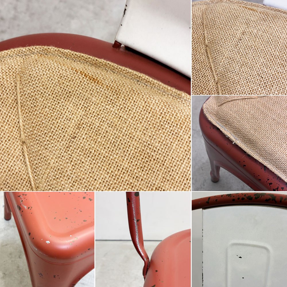 クラッシュゲート CRASHGATE ノットアンティークス Knot Antiques グレッグ2 GREG II ダイニングチェア スタッキング仕様 シートクッション付き ビンテージスタイル レッド ●