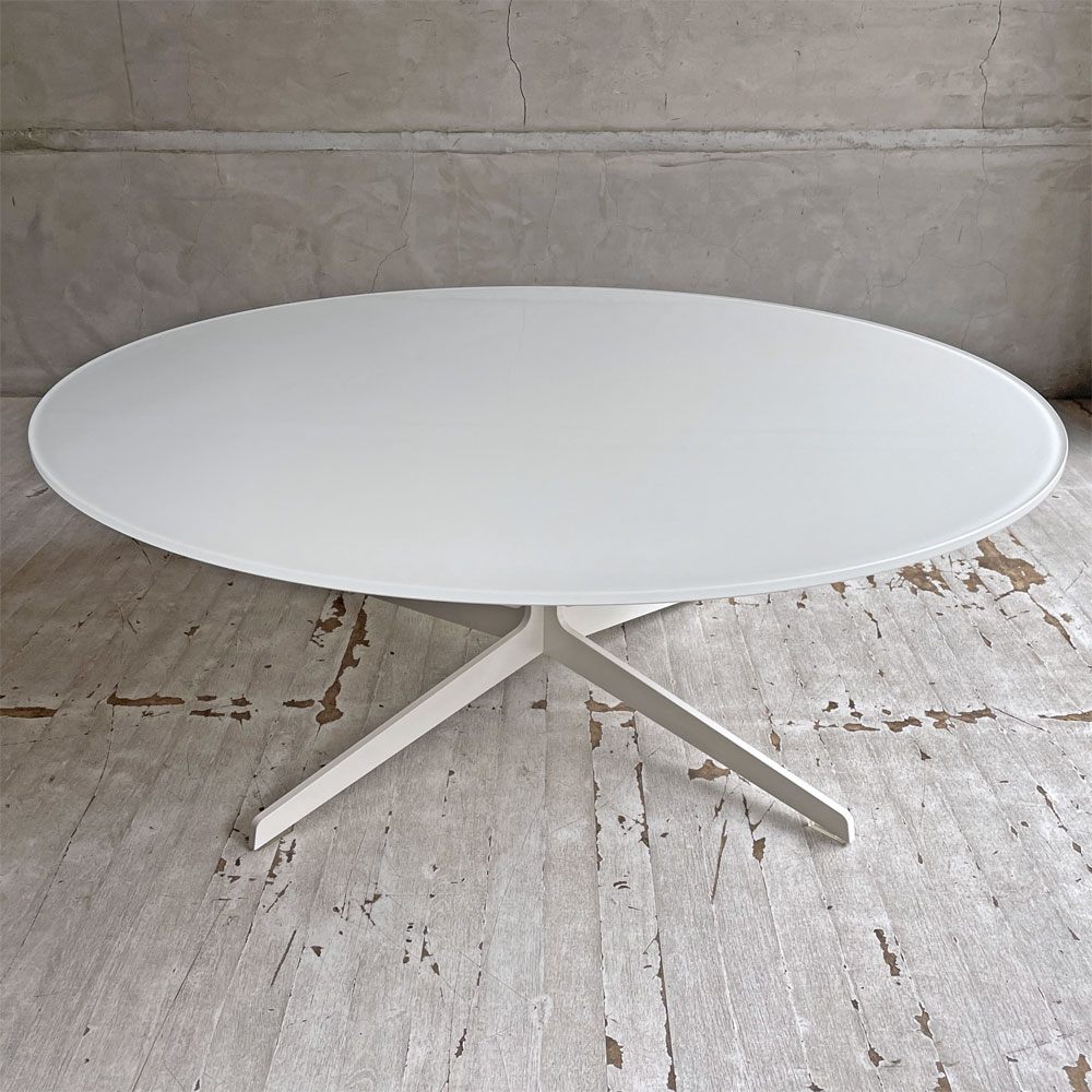フリッツハンセン Fritz Hansen スペーステーブル SPACE TABLE コーヒーテーブル ローテーブル Φ100cm ラウンド ガラス天板 スチールレッグ イエス＋ラウブ 廃番 ♪