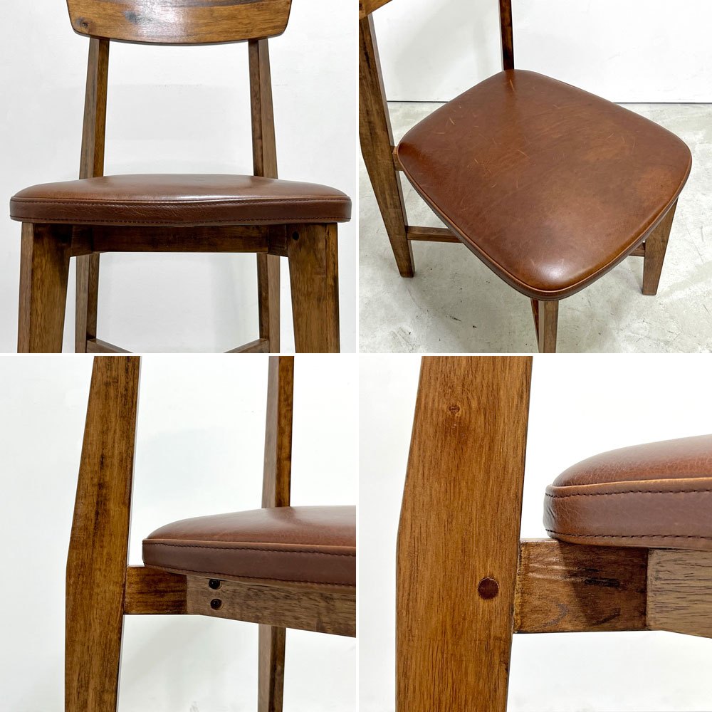 ジャーナルスタンダードファニチャー j.s.F シノン CHINON CHAIR ダイニングチェア PVCレザーシート ラバーウッド材 ブラウン ●