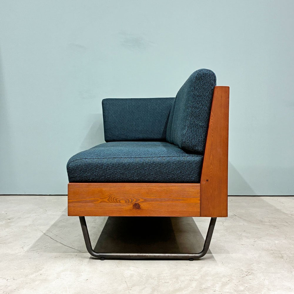 アデペシュ a.depeche ウォーム WARM LDソファ ライトアーム 2シーター カバーリング ブルー パイン材 廃番 参考定価￥90,200- ◎