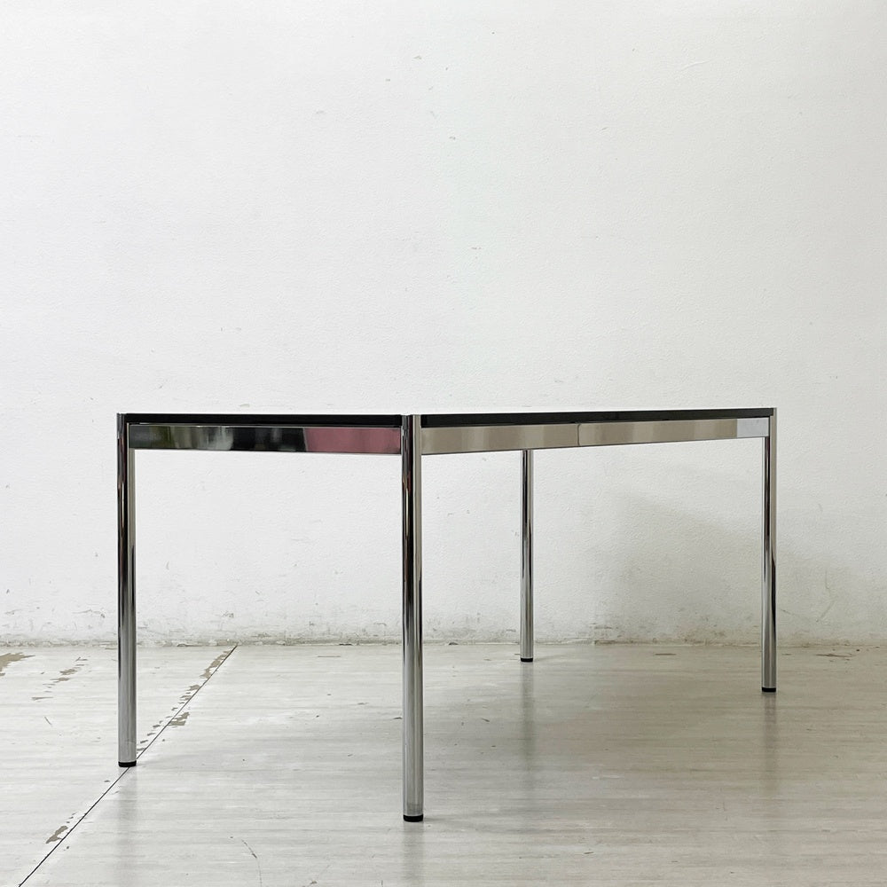 USMハラー USM Haller モジュラーファニチャー ハラーテーブル ワーキングデスク H70cm アジャスター パールグレーラミネート(ホワイト) 高さ調整機能付 スイス A ●