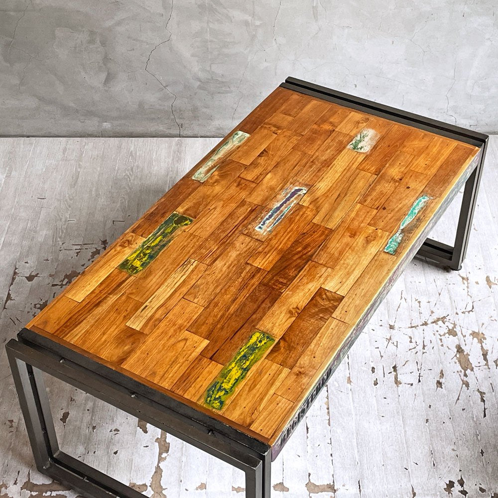ディーボディ d-Bodhi フェルム FERUM インダストリアル コーヒーテーブル INDUSTRIAL COFFEE TABLE S ローテーブル チーク古材×アイアン 廃番 ♪