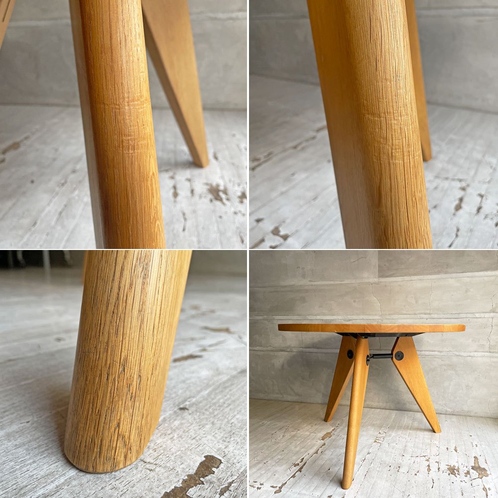 ヴィトラ vitra ゲリドン Gueridon ダイニングテーブル ラウンド ナチュラルオーク 無垢材 Φ105cm ジャン・プルーヴェ 定価￥399,300- ♪