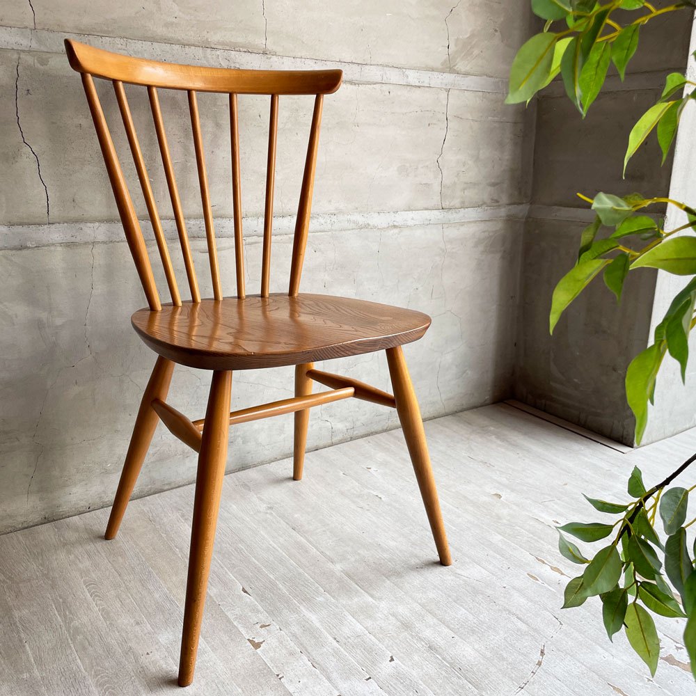 アーコール Ercol ボウバックチェア ファンバックチェア 5本タイプ エルム材 UKビンテージ Vintage 英国 ♪