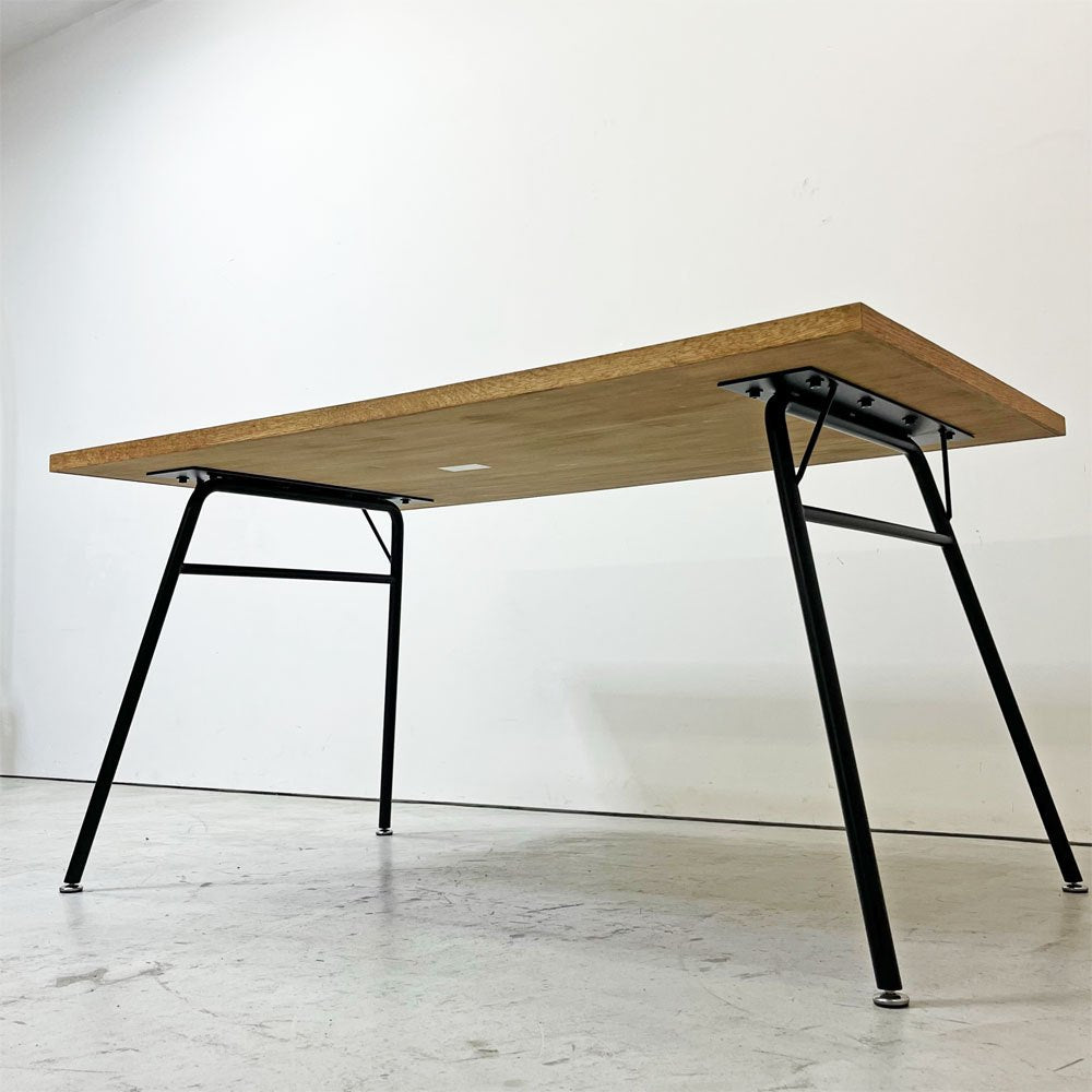 モモナチュラル MOMO Natural ダイニングテーブル PARQUET TOP オーク材 W142cm ISO STEEL LEG ナチュラルモダン ●