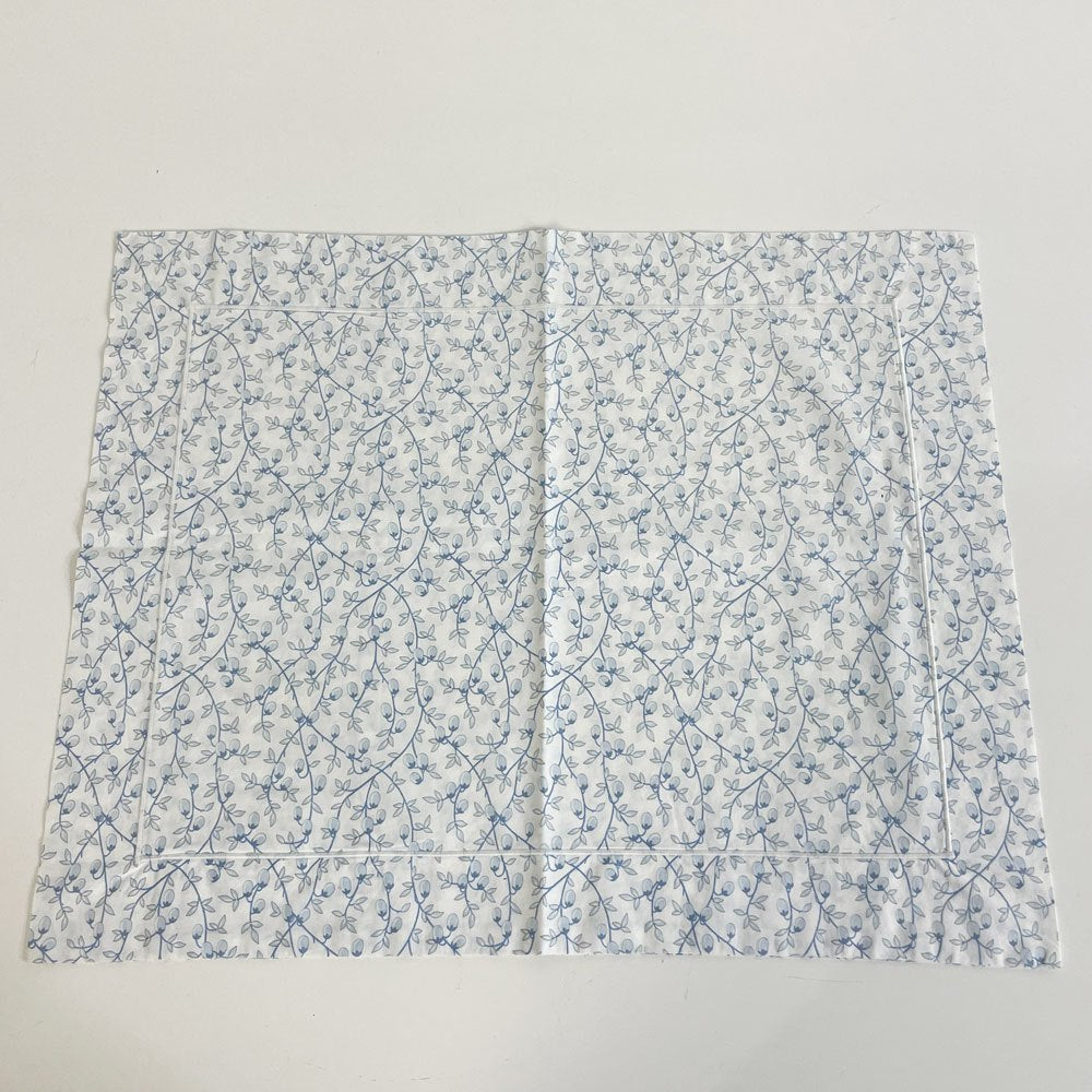 イヴドローム Yves Delorme クッションカバー  ピローケース ブルーフラワー フランス ●