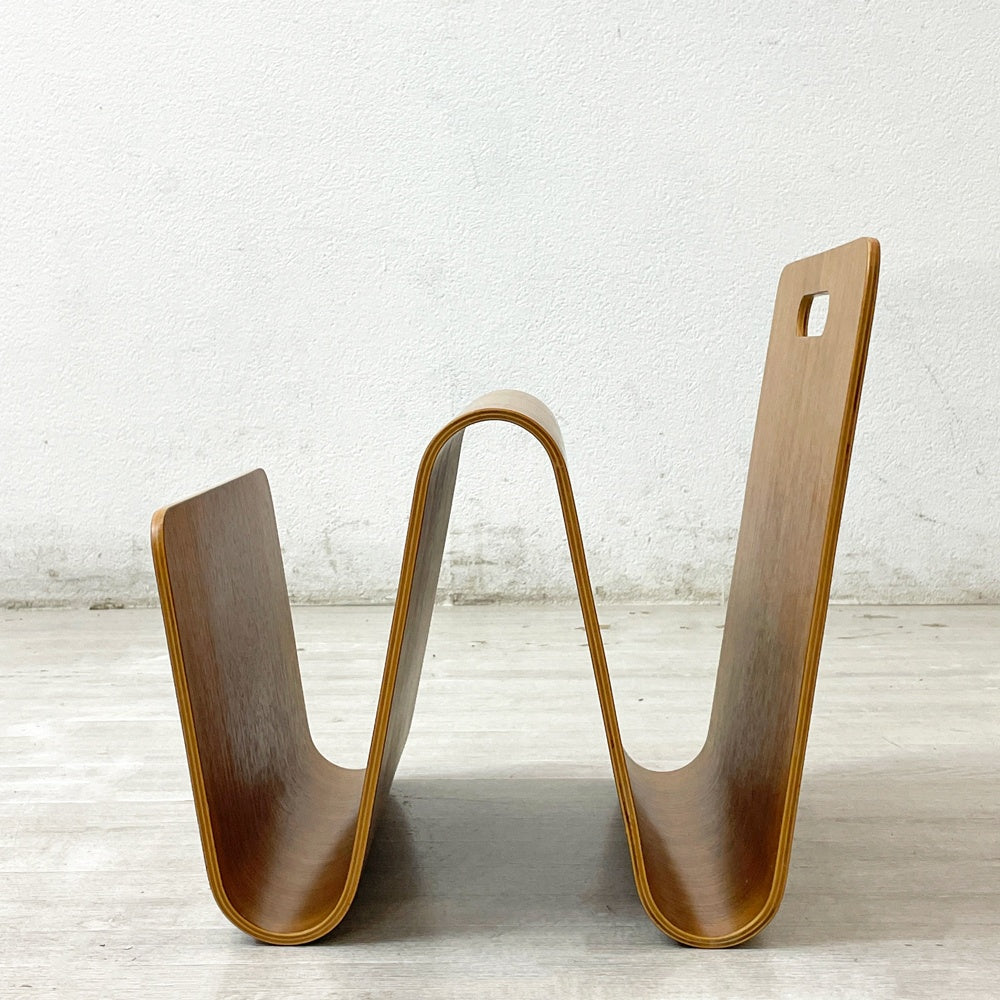 オフィー offi マガジンラック Mag Stand マガジンスタンド USA 取手付き プライウッド Eric Pfeiffer MoMA ミッドセンチュリー 廃番 ●