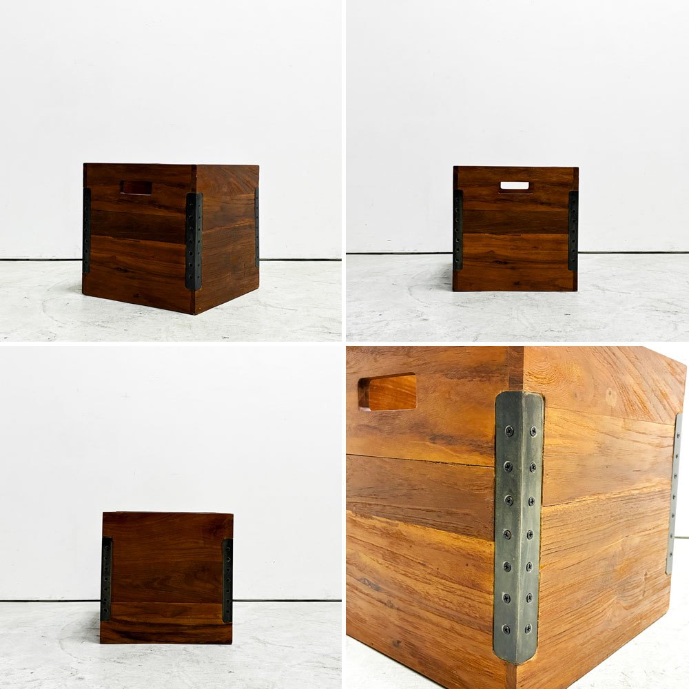 アクメ ファニチャー ACME Furniture トロイ TROY オープンシェルフ 2段 Sサイズ + トロイボックス TROY BOX L 収納 木箱 ボックス 1個セット チーク古材 インダストリアル 合計定価￥35,540- ●