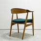 モモナチュラル MOMO Natural クルーチェア CREW CHAIR アームチェア ダイニングチェア オーク材 グリーンファブリック ●