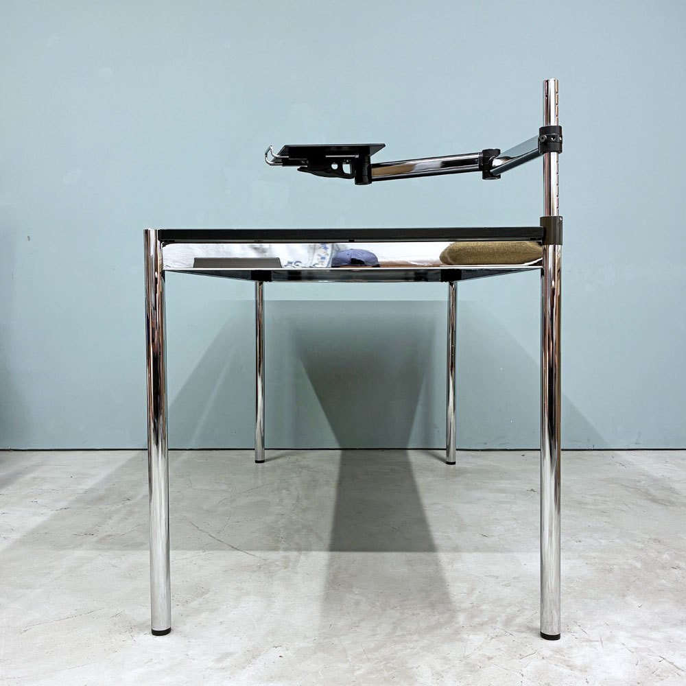 ユーエスエムハラー USMハラー USM Haller モジュラーファニチャー ハラーテーブル ワークデスク W150cm トレイ付きスイングアーム付き オーク材ブラック 高さ調整機能付き アジャスター スイス ◎