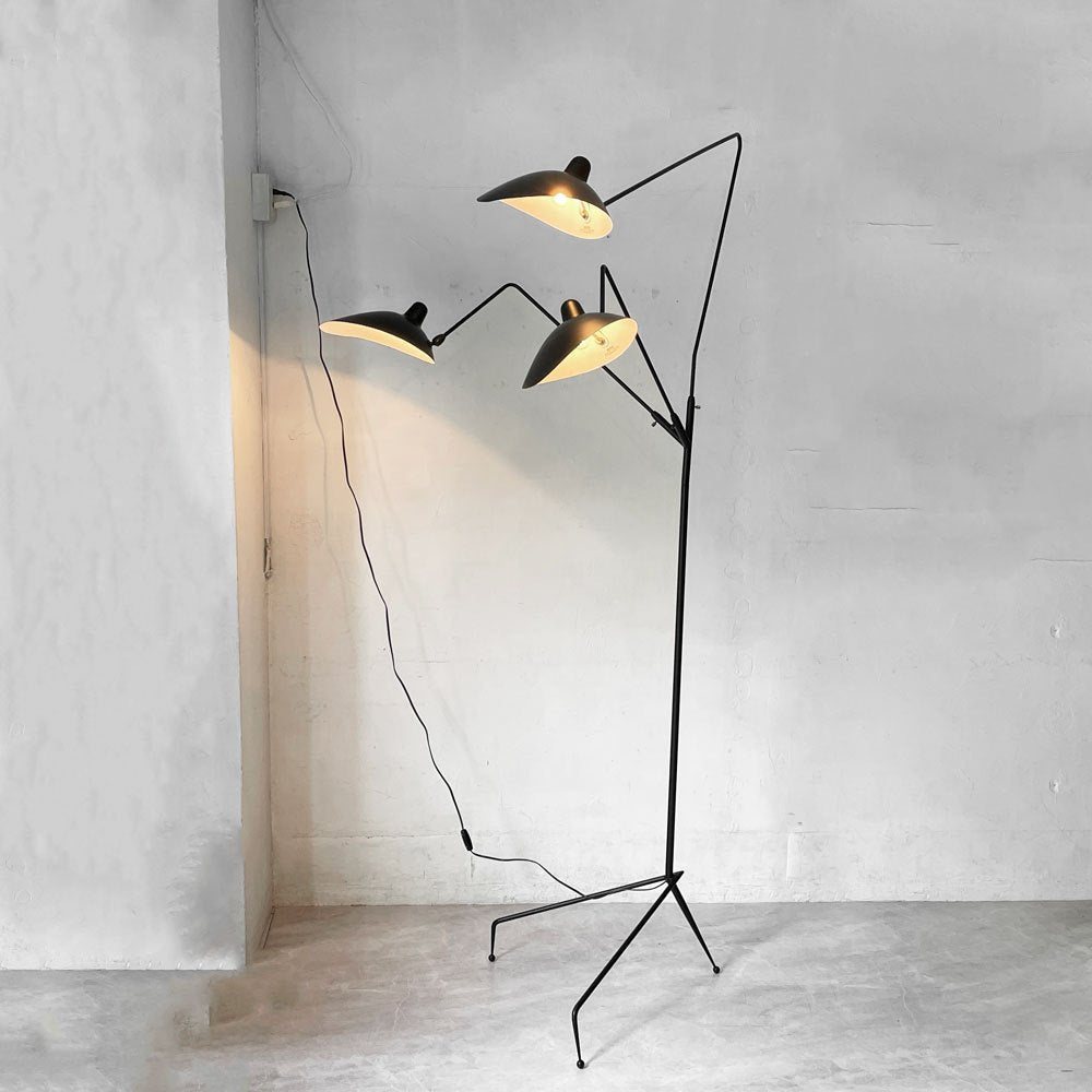 イデー IDEE ランパデール トワ ルミエーレ LAMPADAIRE 3 LUMIERES フロアライト スタンドライト 3灯 ブラック セルジュ・ムーユ 参考定価￥320,000- ★