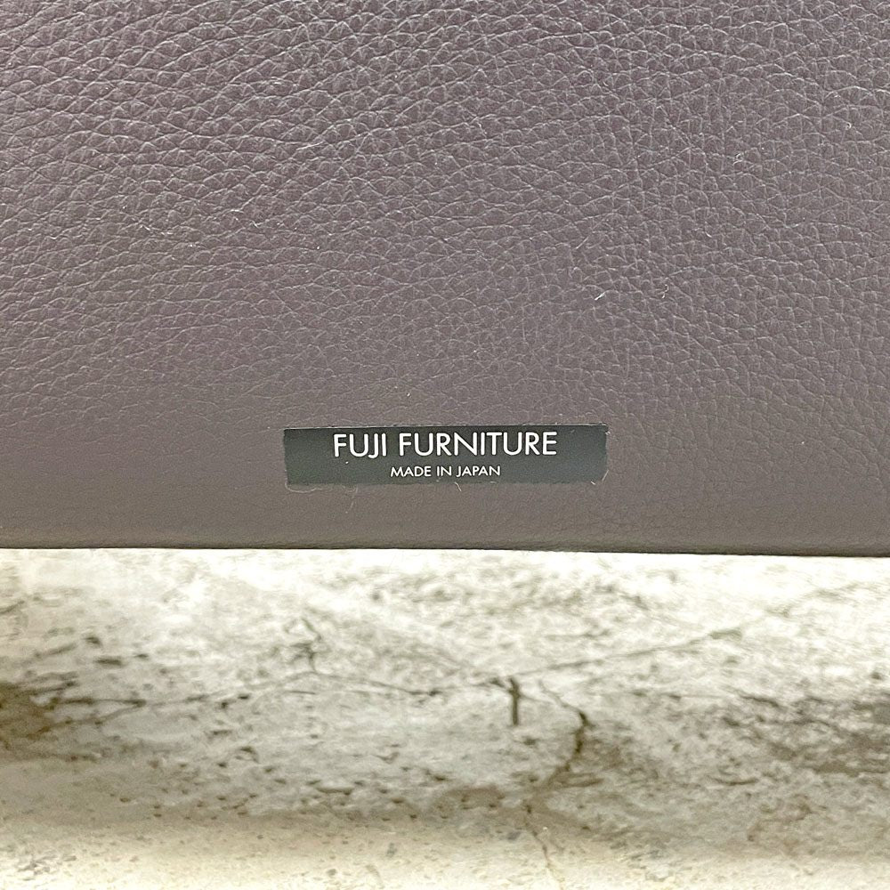 冨士ファニチア FUJI FURNITURE 3pソファ＋オットマン2台付き 本革張り リクライニング機能付き〓