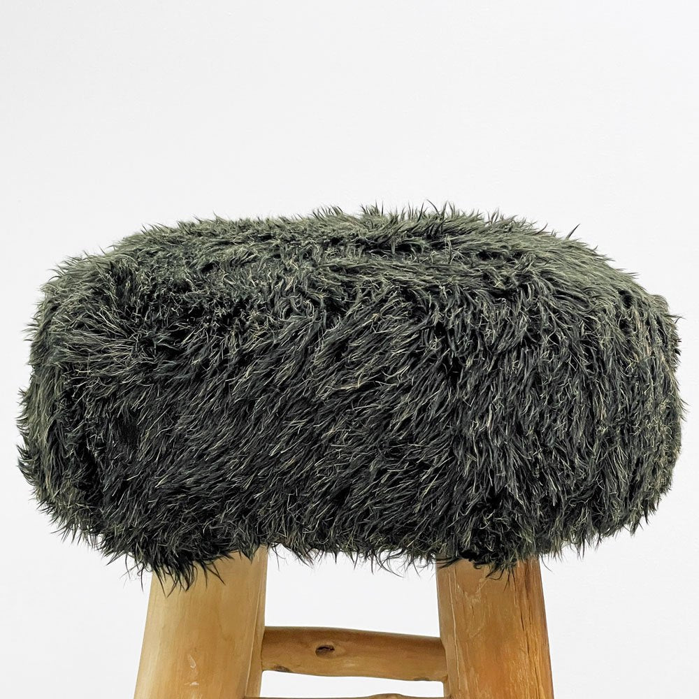 アンソロポロジー anthropologie ハイスツール カウンターチェア ファー×無垢材 アメリカ 米国家具 ●