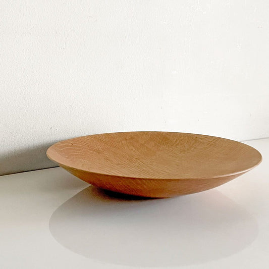 前田洋 ミズナラ 木製プレート 平皿 丸皿 Φ25cm 木工 前田洋工作室 現代作家 A ■