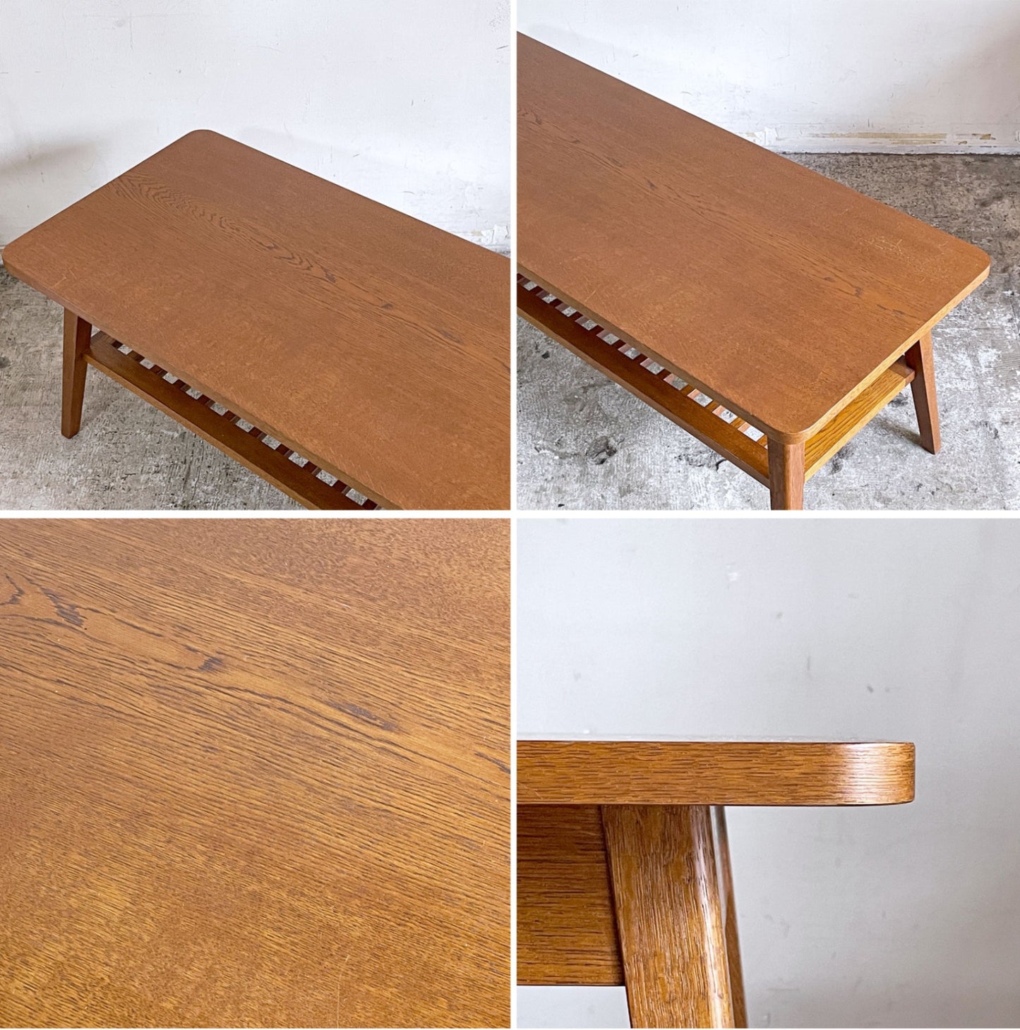 パシフィックファニチャーサービス PACIFIC FURNITURE SERVICE ローテーブル DH TEA TABLE WITH SHELF Lサイズ ダークブラウン ナラ材 P.F.S ■