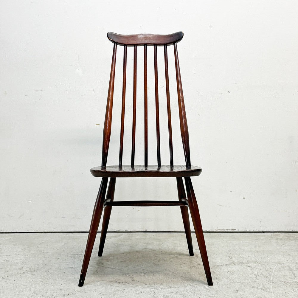 アーコール Ercol ゴールドスミス ダイニングチェア コロニアル ハイバック スティックバック エルム材 UKビンテージ 英国家具 ●