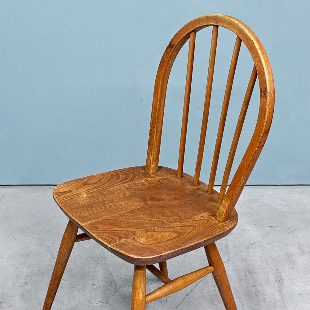 アーコール Ercol フープバックチェア ダイニングチェア スポークバック エルム材×ビーチ材 UKビンテージ 英国家具 ◎