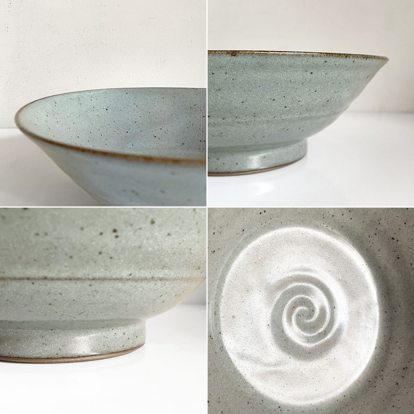 小川甚八 青灰釉 8寸鉢 深鉢 深皿  Φ23.5cm 甚八窯 笠間焼 美品 ■