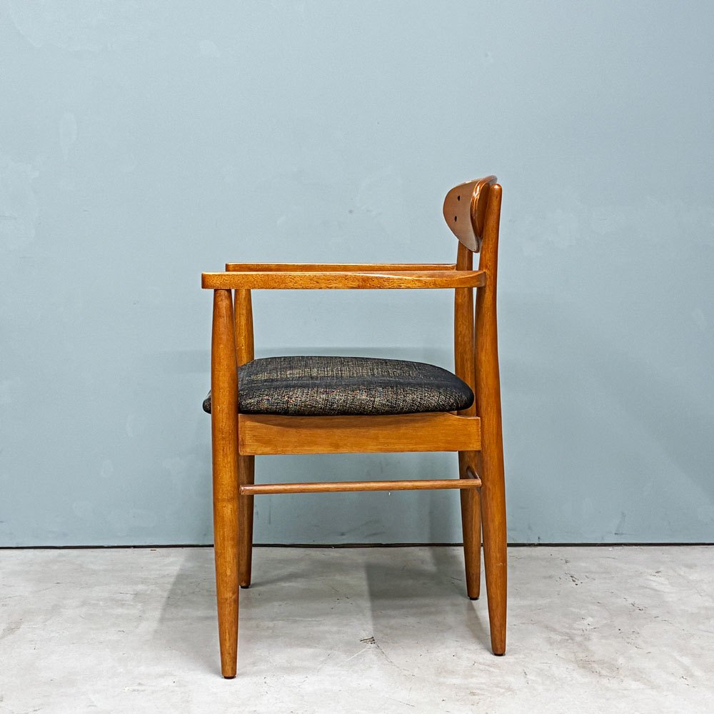 アクメファニチャー ACME Furniture トラッセル アームチェア TRESTLES ARM CHAIR ダイニングチェア ウォールナット ファブリックシート USビンテージスタイル 現状品 B ◎
