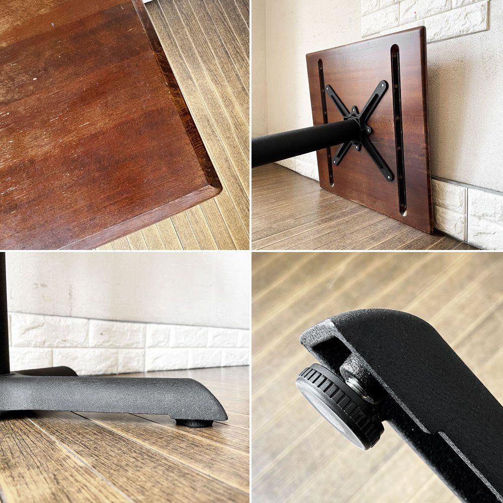 イデア IDEA カフェテーブル ブナ材天板 ウォールナット色 NA 60×60cm Original + 鉄脚 311A BK 合計定価￥23,700- ◎