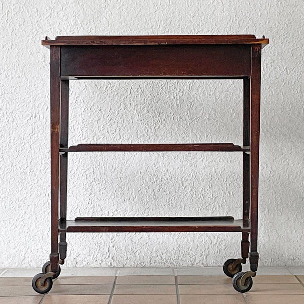 UKビンテージ Vintage オーク材 トロリー キッチンワゴン 1ドロワー 英国家具 アンティーク Antique ◇