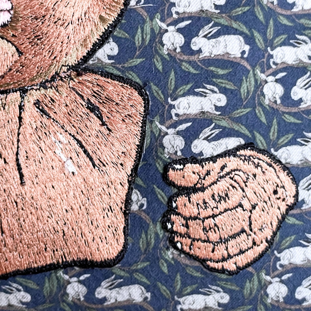 ママカロン ma.macaron クッション babydoll うさぎ 横振り刺繍 45cm 刺繍作家 現代作家 ■