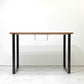 かなでもの KANADEMONO ザ・テーブル THE TABLE スタンディングデスク ラバーウッド材 ブラウン × ブラックスチール脚 W155xH104cm ●