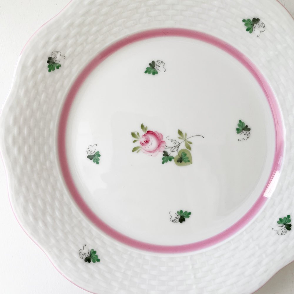 ヘレンド HEREND ウィーンの薔薇 デザートプレート 19cm ピンク 陶器 ハンガリー 定価￥26,400- B ◎