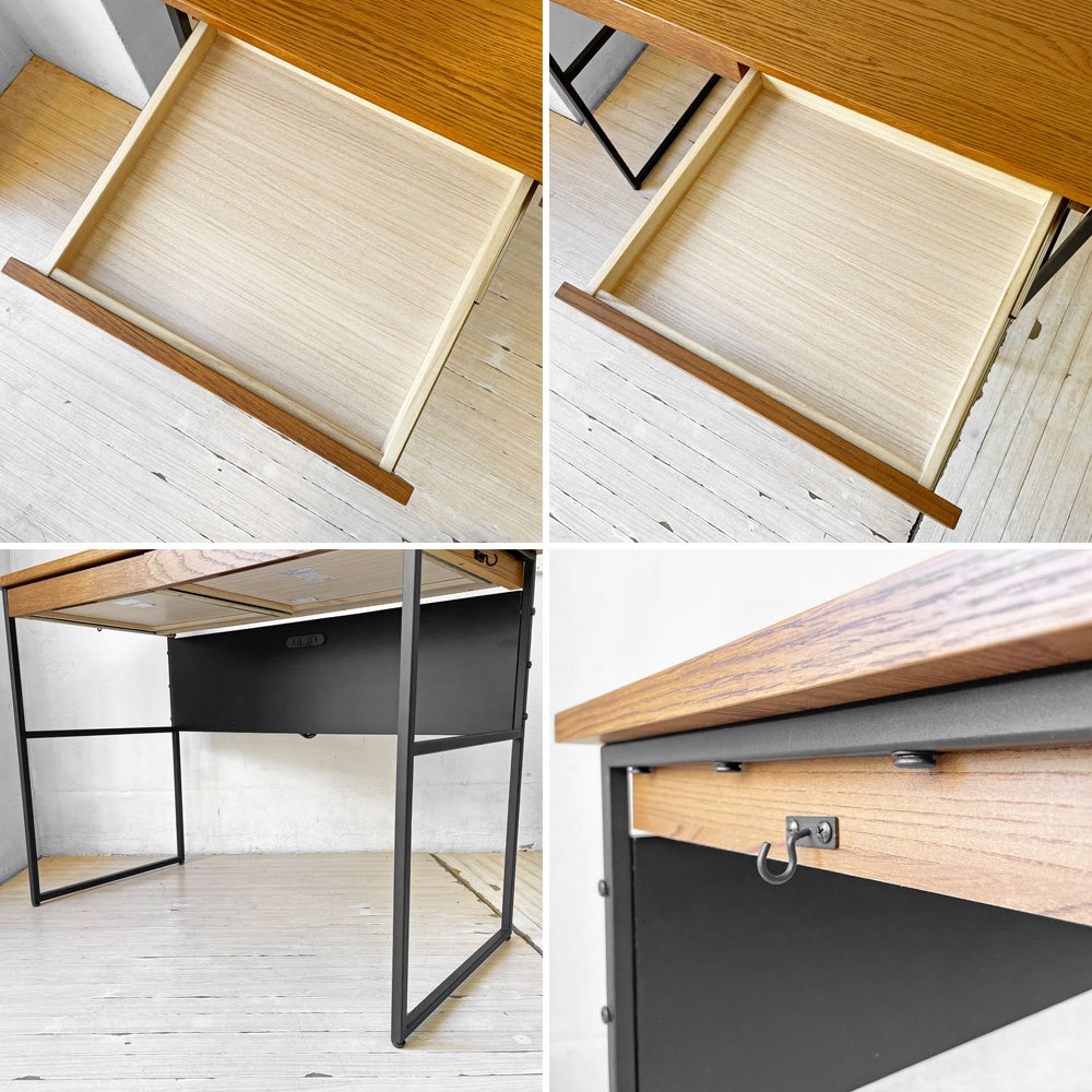 一生紀 ISSEIKI フェロー デスク+ワゴン 2点セット FERRO DESK 100+WAGON 35 オーク材 定価￥44,980- ★