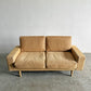 モモナチュラル MOMO Natural パトル PATORU SOFA W CUSHION 2人掛けソファ カバーリングファブリック イエロー系 オーク材脚 W155cm 定価￥117,000-以上 〓