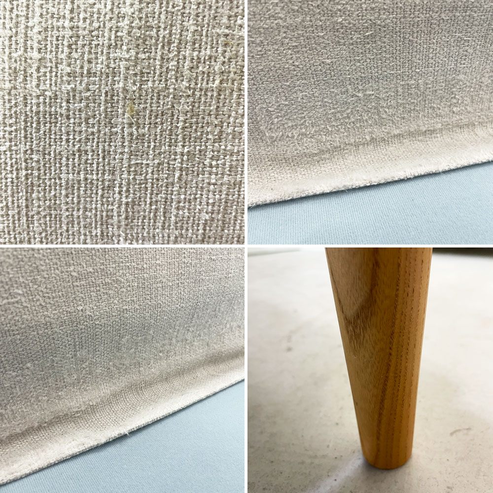 モモナチュラル Momo natural アルネ レイドバック ベンチ ARNE LAID-BACK BENCH コーナーベンチ CORNER BENCH 左片アーム リビングダイニングソファ 2P 2人掛け ベージュカラー ファブリック カバーリング アルダー材 ●
