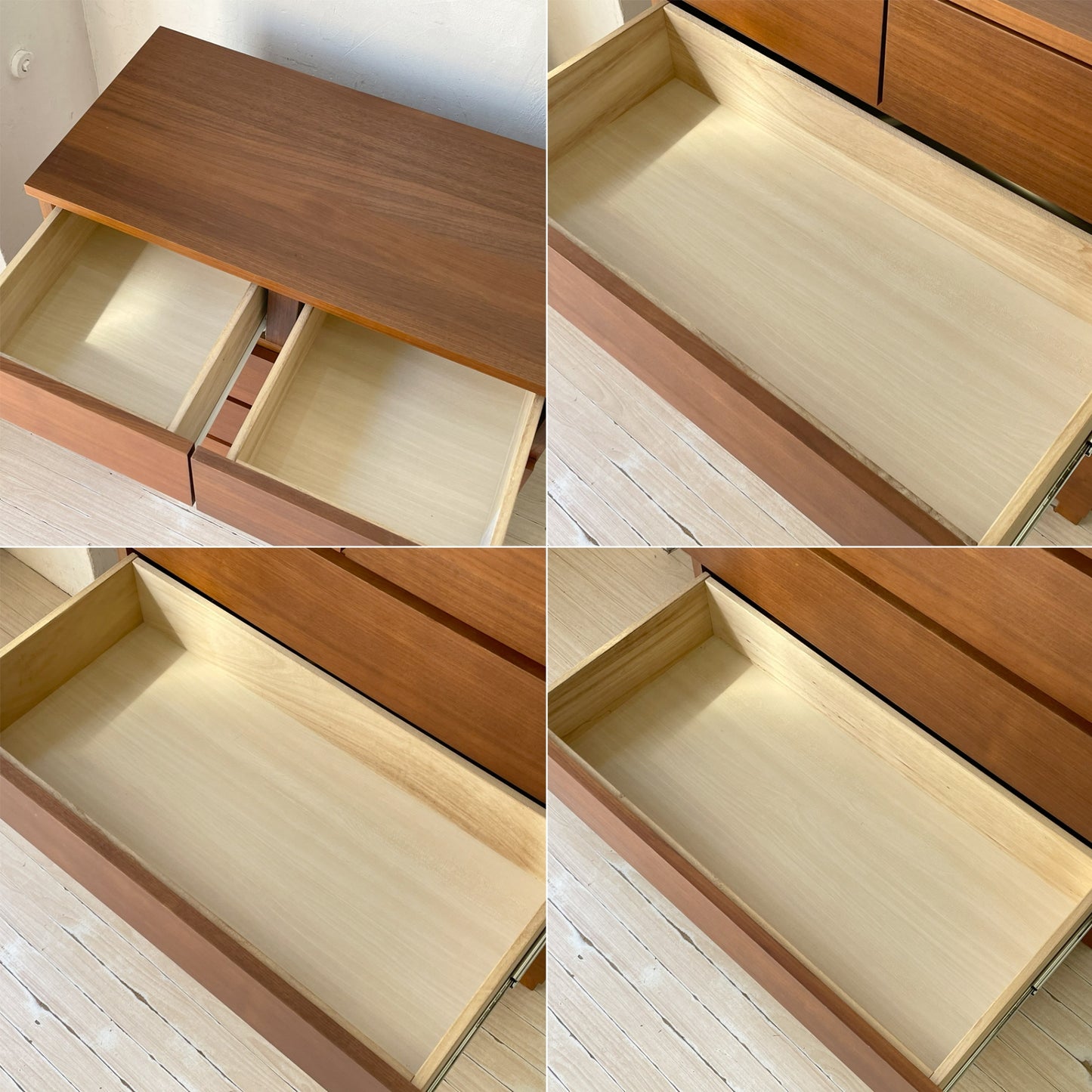 無印良品 MUJI 木製チェスト4段 5ドロワー ウォールナット材 4段 5ドロワー 脚付 シンプルデザイン 廃盤 ★