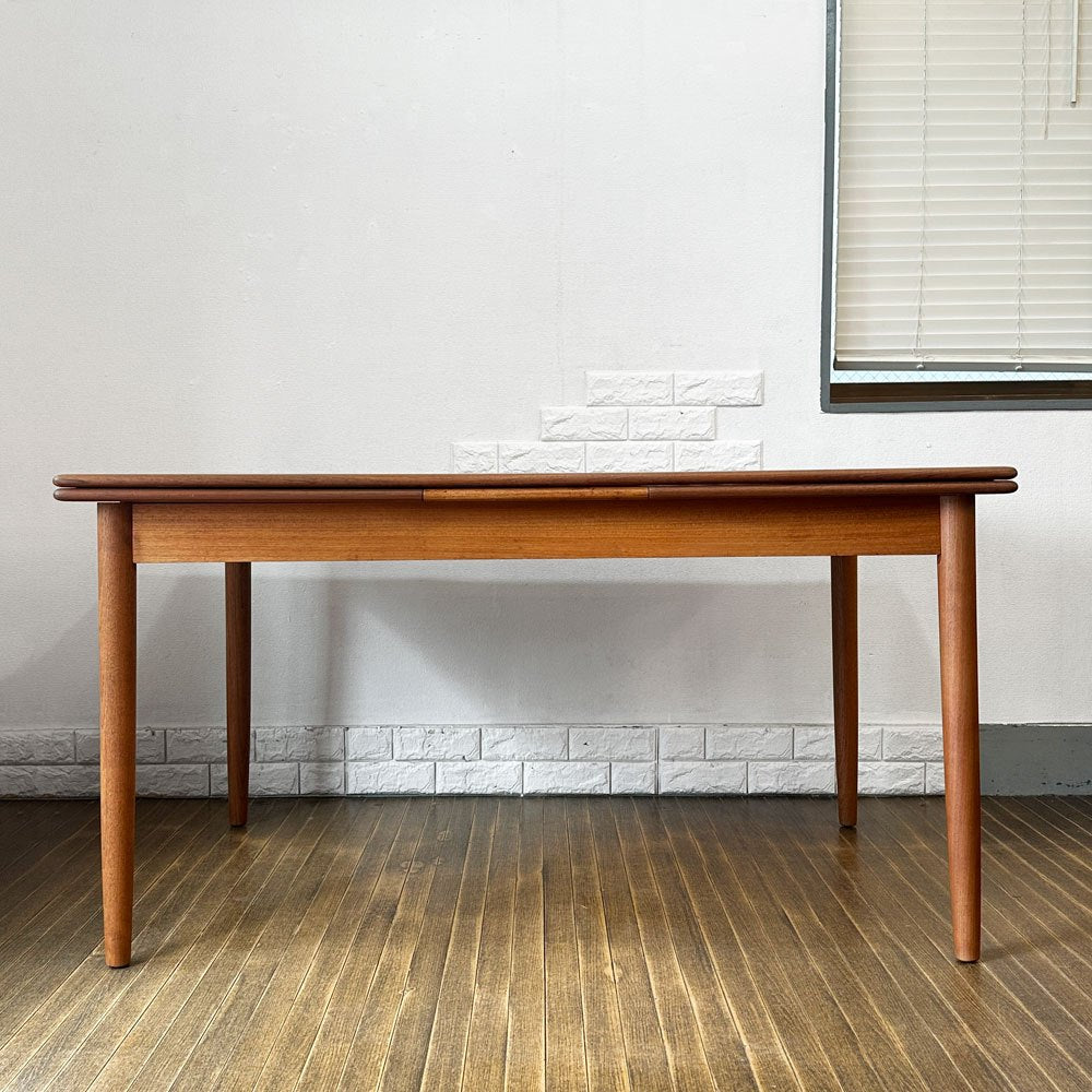 デンマークビンテージ Danish Vintage エクステンション EX ダイニングテーブル W139-192.5-246cm チーク材 伸長式 北欧家具 ◎