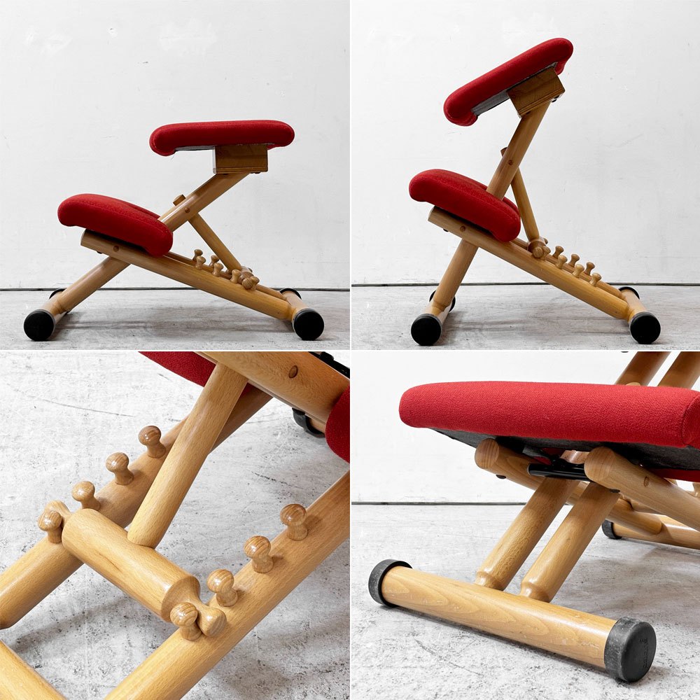 ストッケ STOKKE ヴァリエール VARIER マルチバランス MULTI バランスチェア ビーチ材 ファブリック レッド 北欧 ノルウェー ●