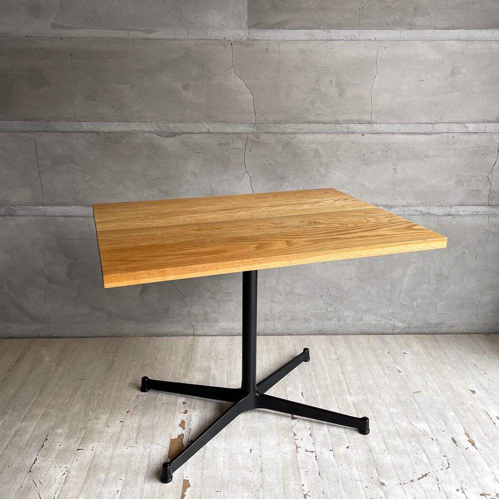グリニッチ greeniche カフェテーブル Cafe Table オーク材 Xレッグ アルミアルマイト ナチュラル ブラック ♪