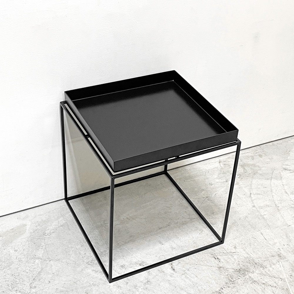 ヘイ HAY トレイテーブル Tray Table コーヒーテーブル センターテーブル Mサイズ ブラック W40cm スクエア 2Way 北欧 デンマーク モダン 定価￥42,900- C●