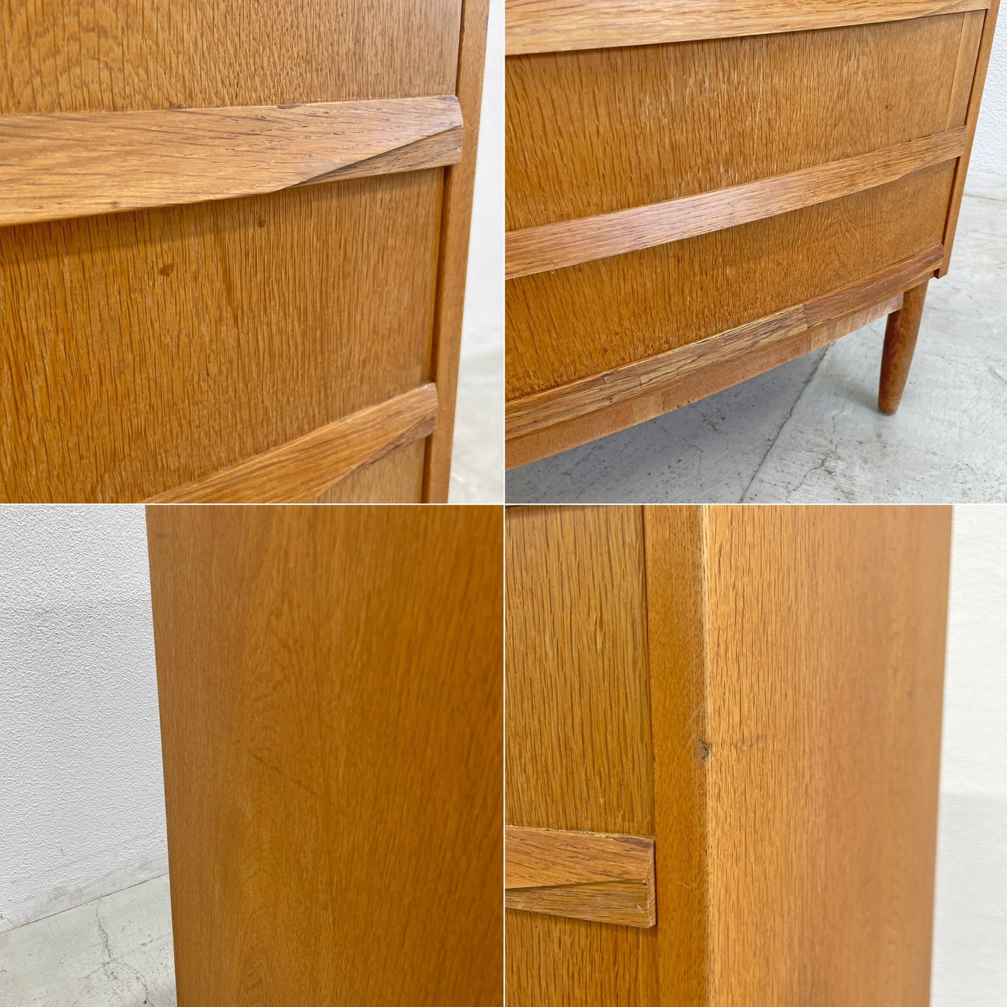 エイチ・シー・モブラー H.C.Mobler オーク材 6段チェスト 鍵無し Oak wood six-drawer chest 抽斗6杯 ナチュラル デンマークビンテージ〓