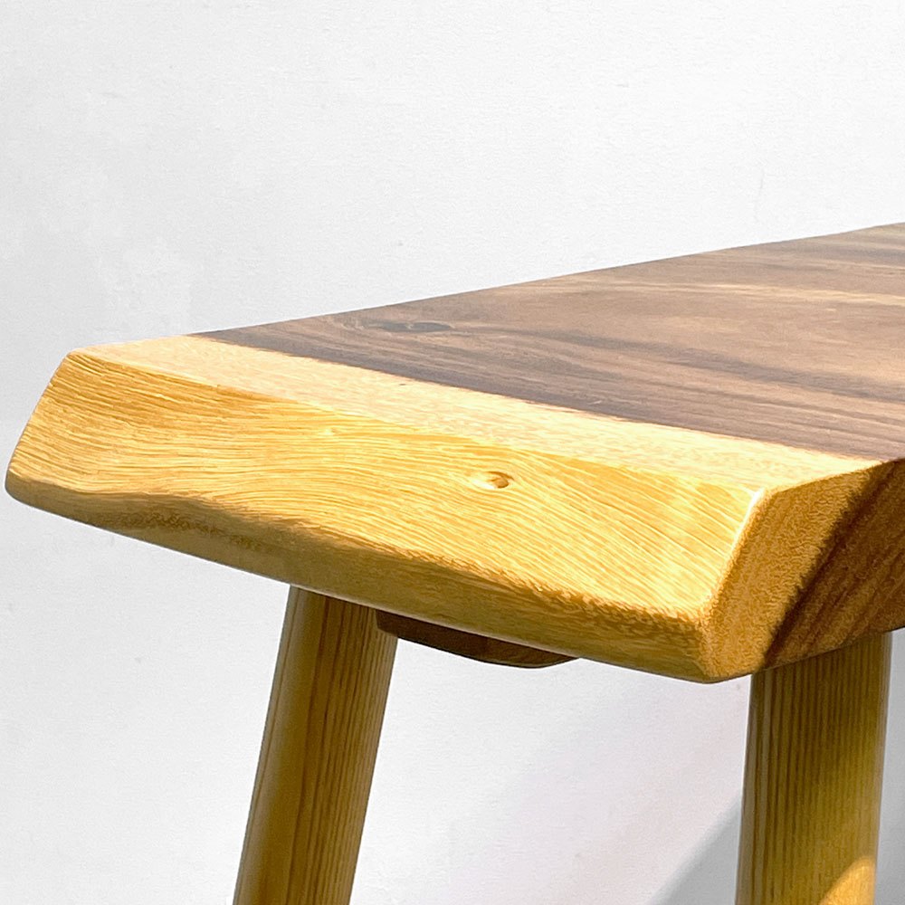 クラフト家具 Craft furniture モンキーポッド 一枚板 サイドテーブル リメイク ディスプレイスタンド 花台 無垢材 耳付き ●