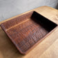 三谷龍二 Ryuji Mitani ブラックウォルナット 角バット トレイ 角盆皿 木の器 27×22×6 cm 木工作家 現代作家 希少サイズ ♪