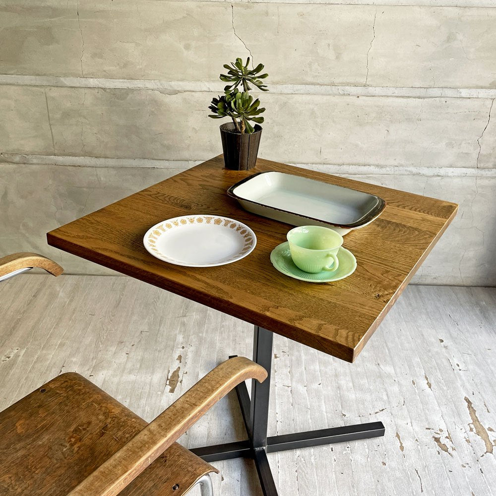 アクメファニチャー ACME Furniture グランビュー GRANDVIEW カフェテーブル オーク無垢材 スチール スクエア天板 インダストリアル 現状品 ♪