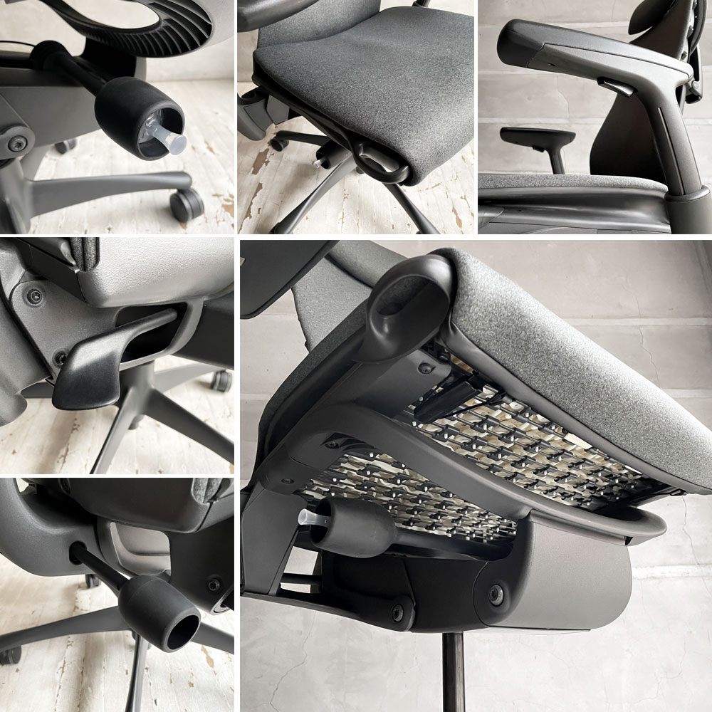 ハーマンミラー Herman Miller エンボディチェア Embody ヘッドレスト付き デスクチェア オフィスチェア シンクダークカーボン ファブリック ジェフ・ウェバー＆ビル・スタンフ 参考定価￥363,000- ♪