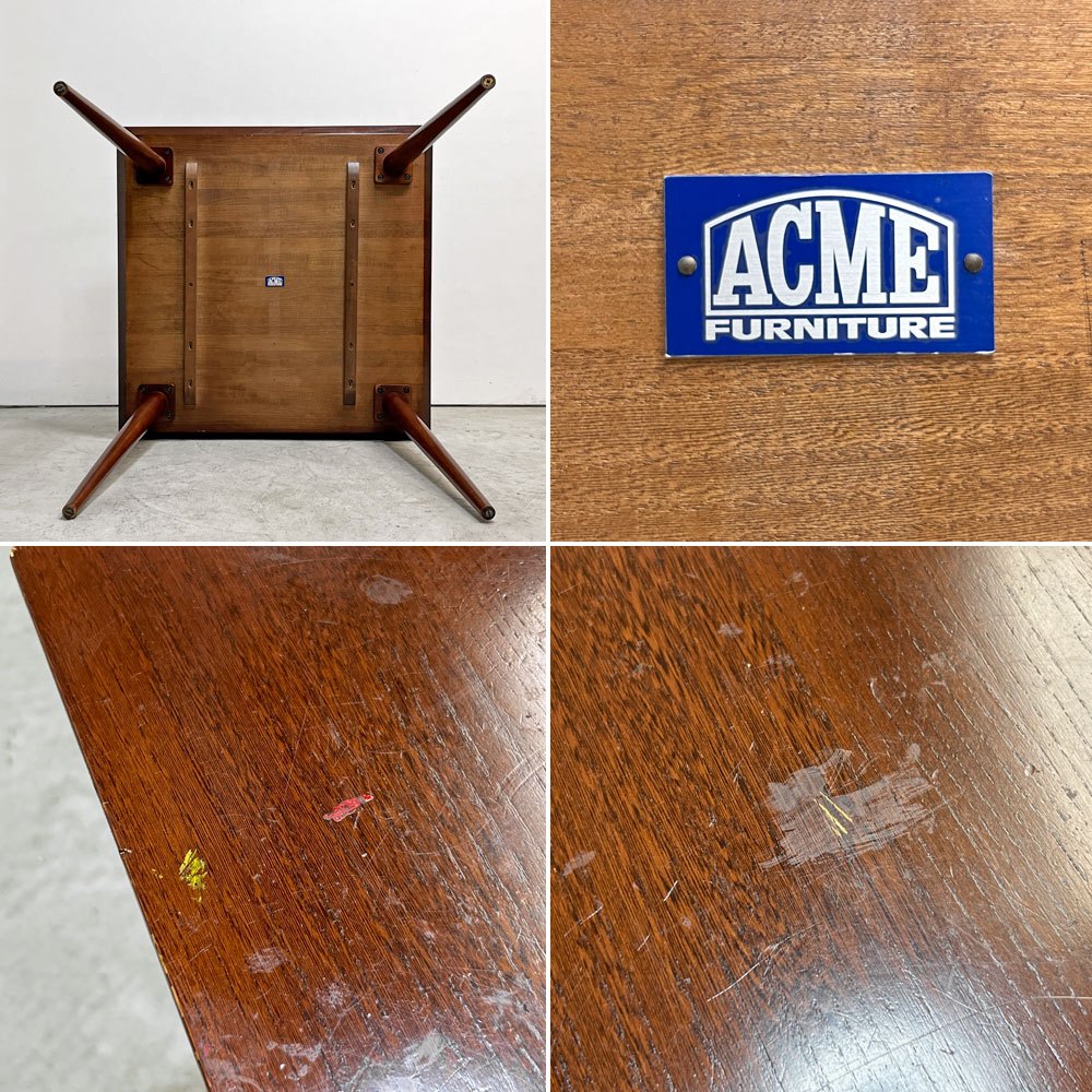 アクメファニチャー ACME Furniture ダイニングテーブル W85cm スクエア オーク材 ビンテージテイスト  ●